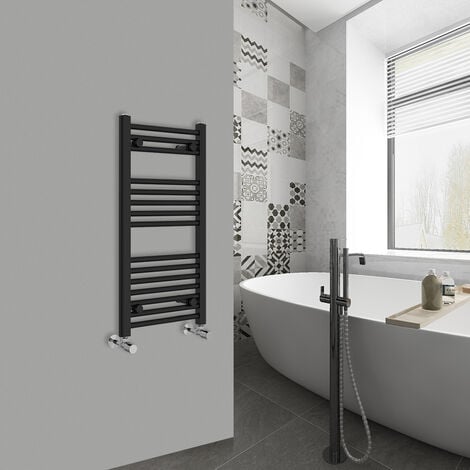 WarmeHaus Straight Black Bathroom Ladder Radiator 800x400mm