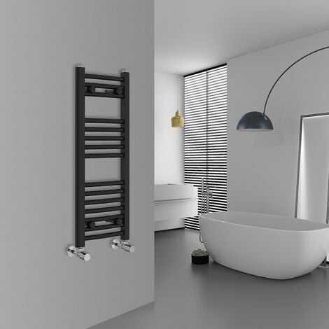 WarmeHaus Curved Black Bathroom Ladder Radiator 800x300mm