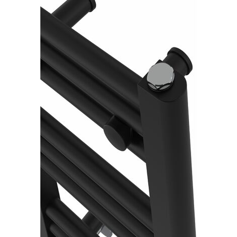 WarmeHaus Straight Heated Towel Rail Warmer Black 600x300mm