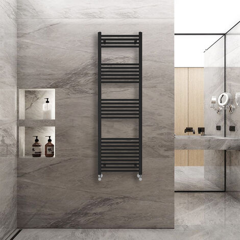 WarmeHaus Straight Heated Towel Rail Warmer Black 1600x500mm (1/5)