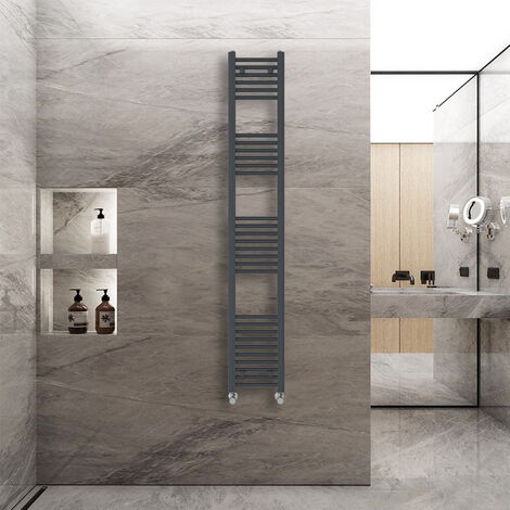 WarmeHaus Heated Straight Towel Radiator Anthracite 1800x300mm