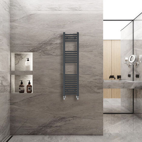 WarmeHaus Heated Straight Towel Radiator Anthracite 1200x300mm