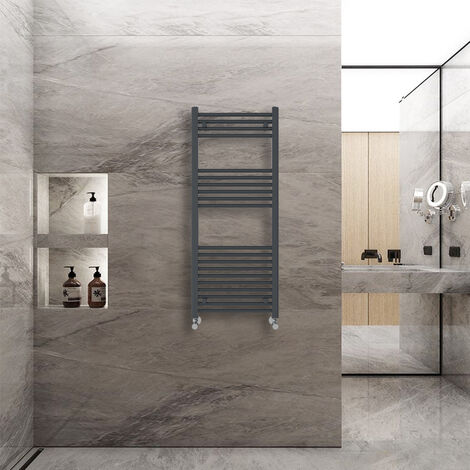 WarmeHaus Heated Straight Towel Radiator Anthracite 1200x500mm
