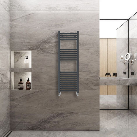 WarmeHaus Heated Straight Towel Radiator Anthracite 1200x400mm