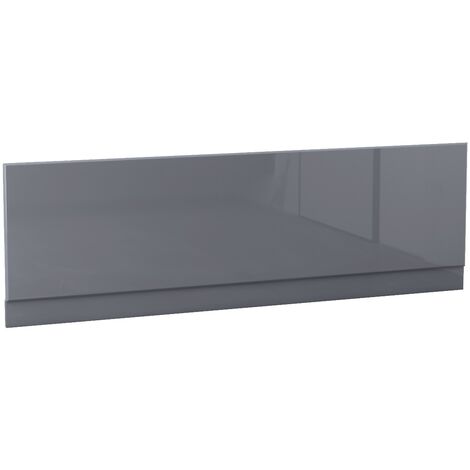 Aquariss Bathroom Gloss Grey Moisture Resistant Wooden Adjustable Height Bath Panel 1800mm Front Side Panel