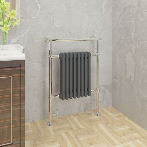 Traditional 952x659mm Heated Towel Rail Chrome & Anthracite (1/5)