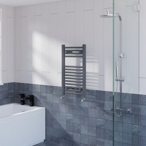 Straight Heated Towel Rail Bathroom Radiator Anthracite 700x400mm (1/5)