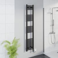 WiFi Thermostatic Straight Towel Rail Timer Black 1600x300mm