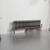 Warmehaus Traditional Radiator Raw Metal 300x1010mm Double Column