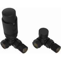 Warmehaus Corner Thermostatic Radiator Valve Pack Black TRV Set