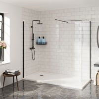 Aquariss Walk in 1200mm Front Panel+1100mm Side Panel Black