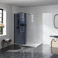 Aquariss 800mm Grey Glass Screen Panel+300 Return Panel Black