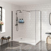 Aquariss Walk in 1000mm Front Panel+700mm Side Panel Black