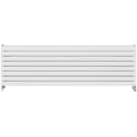 Warmehaus Horizontal Radiator Oval Double Panel White 472x1600mm