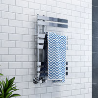 Koli 800 x 450mm Chrome Flat Designer Heated Bathroom Toilet Towel Rail Radiator