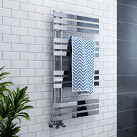 Koli 1200 x 600mm Chrome Flat Designer Heated Bathroom Toilet Towel Rail Radiator
