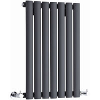 Warmehaus Oval Anthracite Radiator Horizontal Single 600x413mm