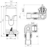 Designer Radiator 15mm Thermostatic Corner Valve