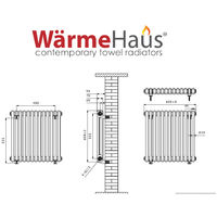 Traditional Cast Iron Style Anthracite Double Horizontal Radiator 600 x 605mm