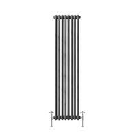Traditional Cast Iron Style Anthracite Double Vertical Radiator 1500 x 380mm
