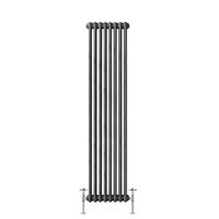 Traditional Cast Iron Style Anthracite Double Vertical Radiator 1800 x 380mm