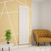 Traditional Cast Iron Style White Double Vertical Radiator 1800 x 560mm
