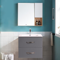 600mm Grey Minimalist Bathroom Cabinet Vanity Sink Unit Furniture
