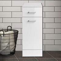 Gloss White Bathroom Laundry Basket Cupboard Drawer Storage Furniture Unit 330mm