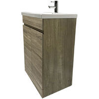 600mm Grey Oak Effect Bathroom Vanity Unit Basin Storage Cabinet Furniture