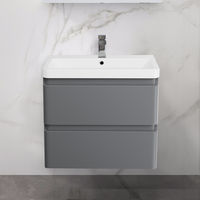 Wall Hung Drawer Vanity Unit Basin Bathroom Storage Furniture 600mm Gloss Grey