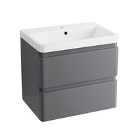 Wall Hung Drawer Vanity Unit Basin Bathroom Storage Furniture 600mm Gloss Grey