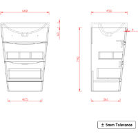 Floor Standing Drawer Vanity Unit Basin Bathroom Storage Furniture 600mm Light Oak Effect