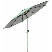 3M Round Garden Parasol Outdoor Patio Sun Shade Umbrella with Tilt Crank Grey