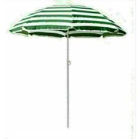 Beach Parasol Garden Outdoor Patio Sun Shade Tilting Umbrella 160cm Green-White