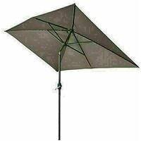 Outdoor Patio Garden Parasol 3x2m Sun Shade Umbrella Canopy w/ Crank Tilt UV protection - Brown