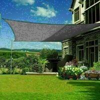3x3m Sun Sail Shade Square Awning Canopy Garden Sun Cover Patio Sunscreen - Charcoal