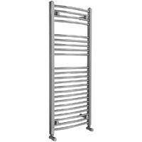 Chrome Electric or Dual Fuel Heated Towel Rail Radiator Kit 1100x500 with Straight Valves