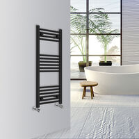 Warmehaus Straight Bathroom Heated Towel Rail Warmer Radiator Central Heating 1000x400mm Black