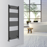 WarmeHaus Curved Bathroom Heated Towel Rail 1600x600mm Black