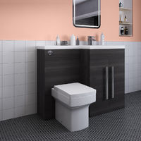 Calm Grey Right Hand Combination Vanity Unit Set with Boston Toilet