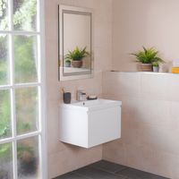 Tonic White 600mm Wall Hung Vanity Unit & Basin with FREE Mirror