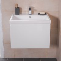 Tonic White 600mm Wall Hung Vanity Unit & Basin with FREE Mirror