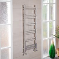 Boden 1200 x 500mm Straight Chrome Square Ladder Heated Towel Rail