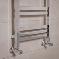 Boden 1200 x 500mm Straight Chrome Square Ladder Heated Towel Rail