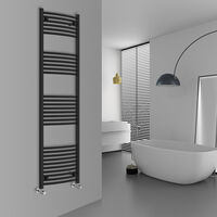 WarmeHaus Curved Black Bathroom Ladder Radiator 1800x500mm