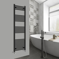 WarmeHaus Straight Black Bathroom Ladder Radiator 1600x500mm