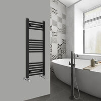 WarmeHaus Straight Black Bathroom Ladder Radiator 1000x400mm