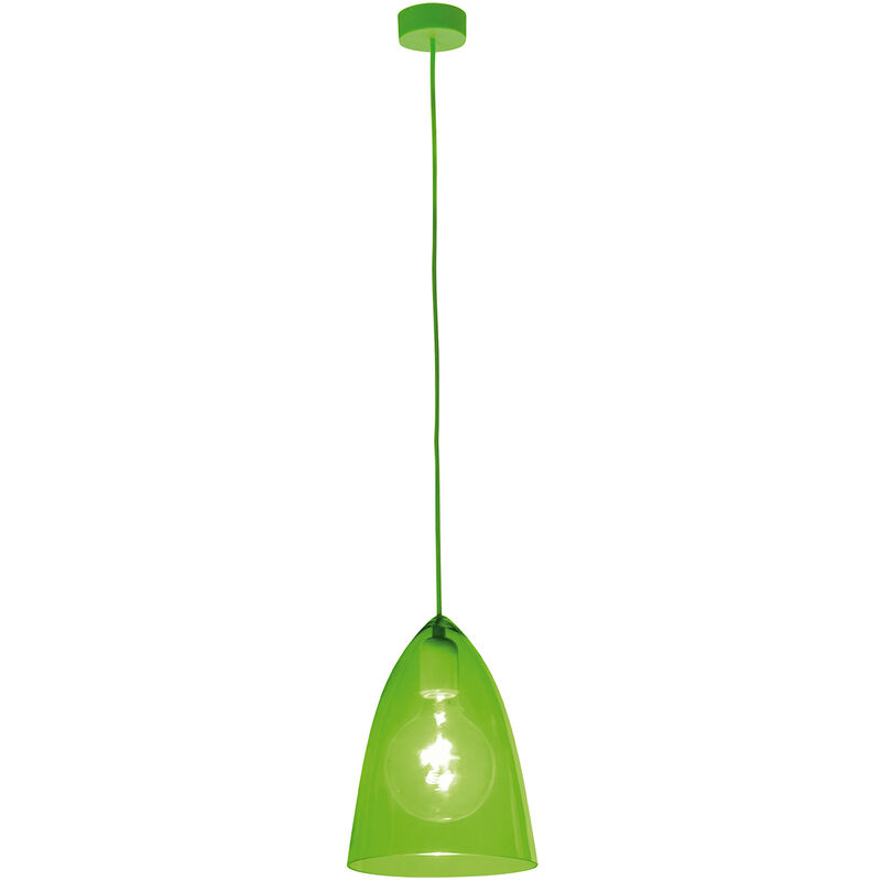 Sulion Glassy De techo colgante e27 60 w cristal verde 21.5 160 cm infantil 1xe27 187020 d25cm