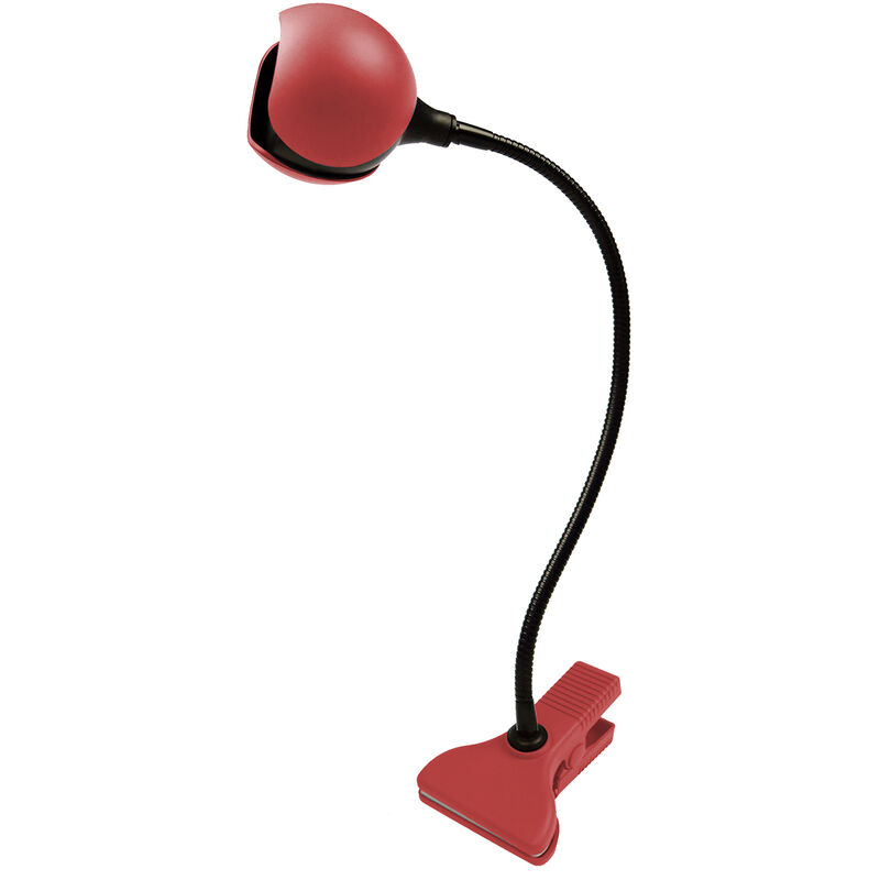 Flexo pinza LED 3W con USB Rojo