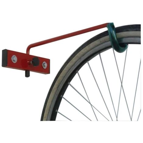 Andrys - Porte-Vélos Mural Gain de Place Pliable, en Acier Peint Rouge, 45 x 7 x 8 cm, Couleur Rouge, 1 Place, 1 Bras Pliable (1/5)